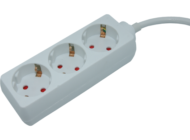 Elivi Powerstrip 3 Socks 5m White | Without on/off switch 