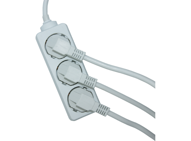 Elivi Powerstrip 3 Socks 5m White | Without on/off switch 