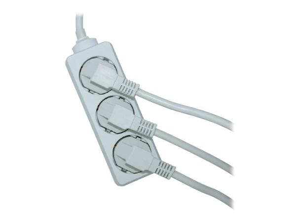Elivi Powerstrip 3 Socks 5m White | Without on/off switch 
