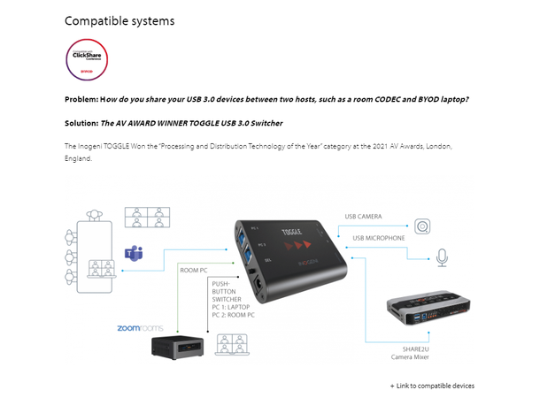 Inogeni TOGGLE – USB 3.0 SWITCHER BYOD 