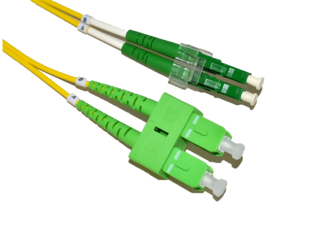 LinkIT Fiberpatch OS2 LC-APC/SC-APC Duplex APC SM OS2 9/125 LSZH G657A2 Gul 