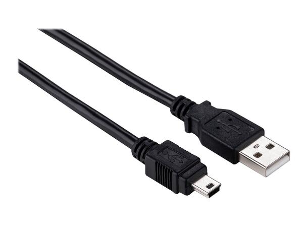 Elivi USB A till Mini B kabel 3 meter 2.0, Svart