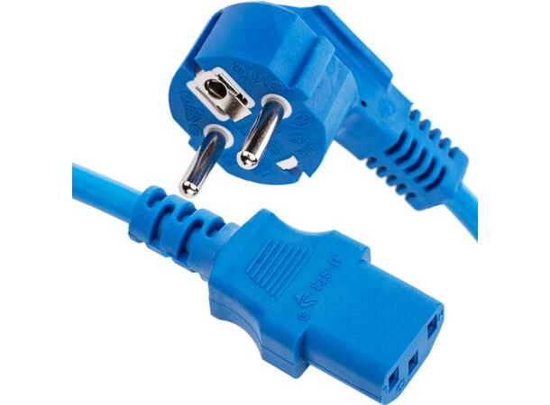 LinkIT ström CEE 7/7 - C13, Blå Vinklet Schuko - C13 | 3 x 1,00 mm²|PVC 