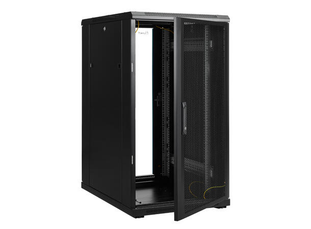 LinkIT Network Rack Cabinet 22U Black W600xD800xH1094, Glass - Perforated 