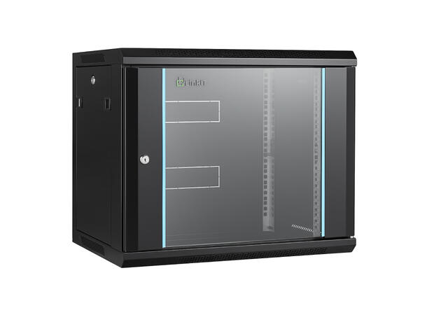 LinkIT Wall Cabinet 19' 9U Black W600xD450xH501 |  Glass 