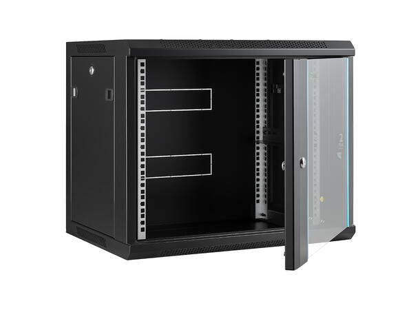 LinkIT Wall Cabinet 19' 9U Black W600xD450xH501 |  Glass 