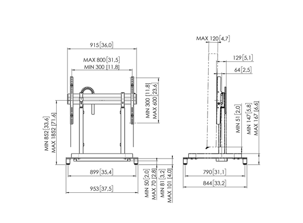 Vogels RISE 5108 MOTORIZED DISPLAY LIFT FLOOR STAND 80 B EU 