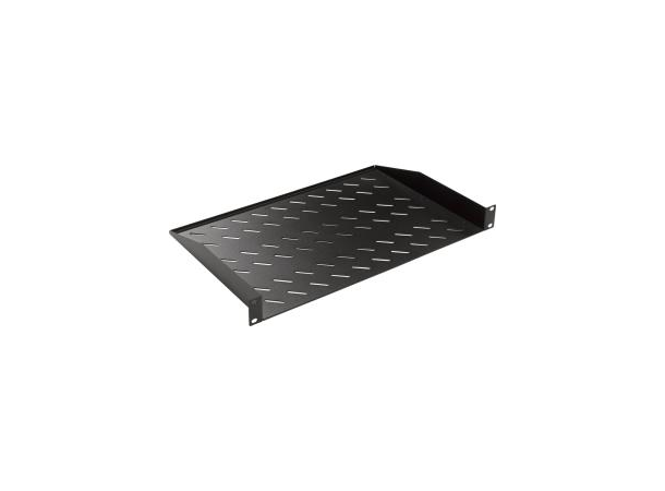 Lande 19" Fasthylle 1U D400 Feste foran | 15kg | Svart 