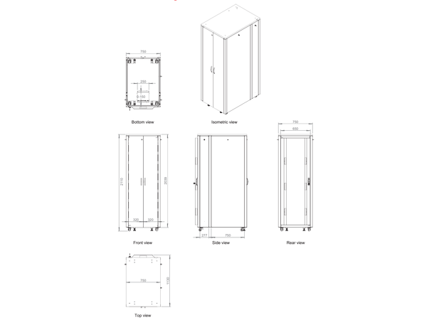 Lande SOUNDproof 42U W750xD1130xH2110mm | 750kg | Maple 