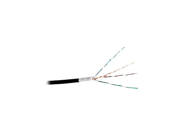 LinkIT Cat.6 U/UTP Outdoor kabel 305m PVC inner PE outer UV rated AWG 23 Svart 