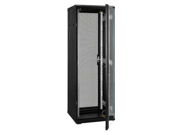LinkIT Network Rack Cabinet 37U Black W600xD600xH1761, Glass - Perforated 
