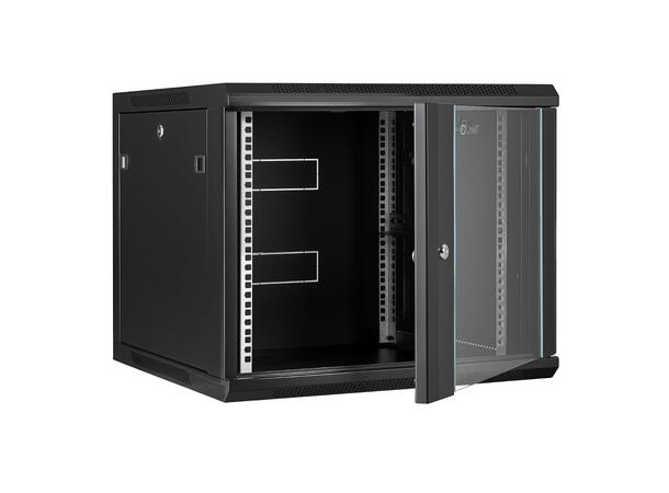 LinkIT Wall Cabinet 19' 9U Black W600xD600xH501 |  Glass 