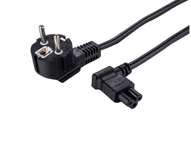 LinkIT strömkabel CEE 7/7 - C5 svart 10m vinklet Schuko/C5 | 3 x 0,75 mm2 | PVC