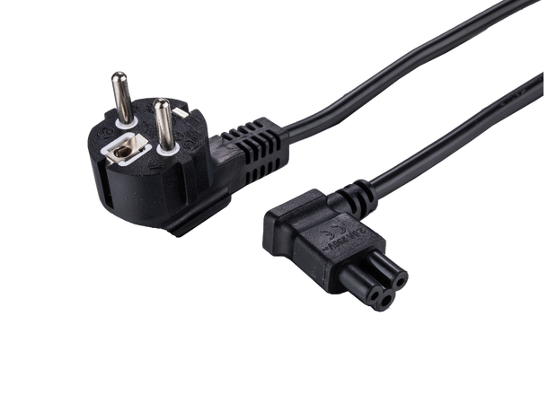 LinkIT strömkabel CEE 7/7 - C5 svart 10m vinklet Schuko/C5 | 3 x 0,75 mm2 | PVC 