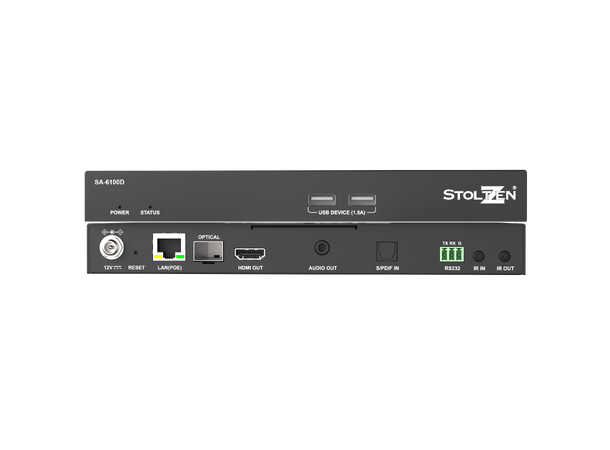 Stoltzen Apollo 6100D Decoder 4K60 4K@60 HDCP 2.2 USB-KVM PoE 1-2fps delay 