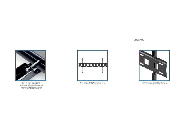 Edbak FSM180 Flat Wall Mount 40"-86" Black, 800x400, 49Kg, 40-86” 