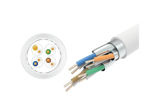 LinkIT Cat.6 F/FTP LSZH vit 305m Installationskabel | AWG 23/1 | 250Mhz 