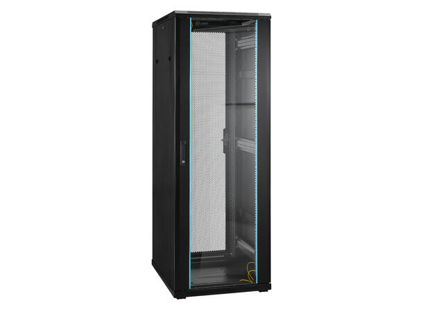 LinkIT Network Rack Cabinet 37U Black W600xD800xH1761, Glass - Perforated 