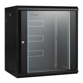 LinkIT Wall Cabinet 12U Black W600xD450xH635 |  Glass