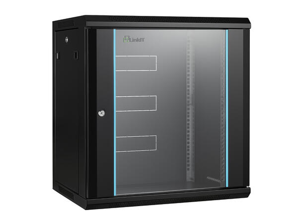LinkIT Wall Cabinet 19' 12U Black W600xD450xH635 |  Glass 