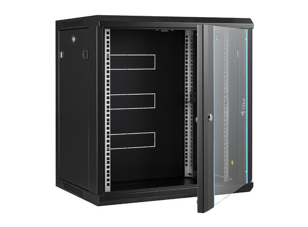 LinkIT Wall Cabinet 19' 12U Black W600xD450xH635 |  Glass 