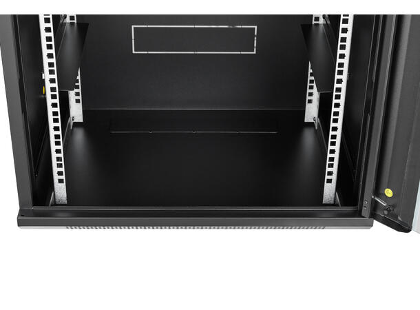 LinkIT Wall Cabinet 19' 12U Black W600xD450xH635 |  Glass 