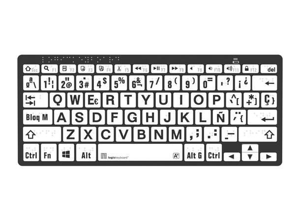 Logickeyboard Braille/LargeP B/W PC UK PC Bluetooth Mini 
