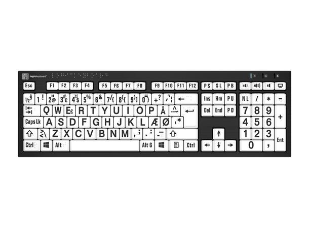 Logickeyboard Braille/Large B/W PC NO PC NERO, USB 
