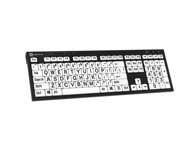 Logickeyboard Braille/Large B/W PC UK PC NERO, USB 
