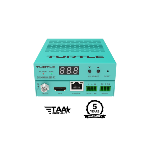 Turtle AV DARWIN HD H.265 Rx HDMI 1080p60 4:4:4 AVoIP Receiver