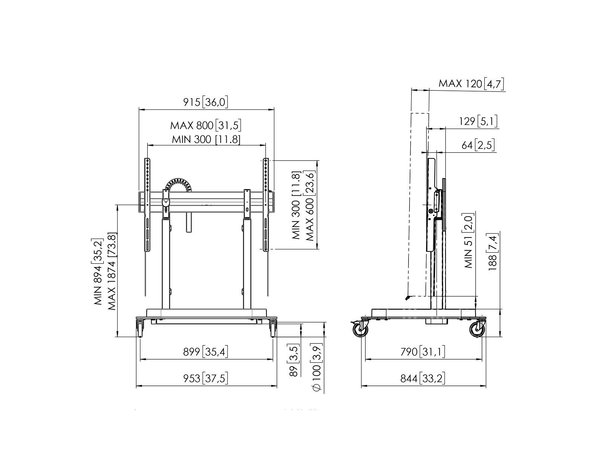 Vogels RISE 5208 MOTORIZED DISPLAY LIFT TROLLEY 80 B EU 
