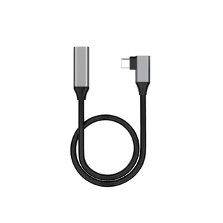 Elivi USB C til C Extension 90&#176; 1 m M/F, Svart/Space Gr&#229;, 10gbps/100W