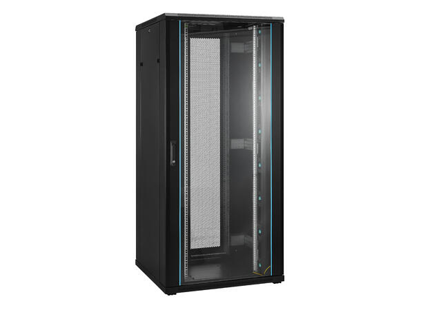 LinkIT Network Rack Cabinet 37U Black W800xD800xH1761, Glass -  Split Perfor 
