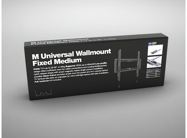 M Universal Wallmount Fixed Medium Black 