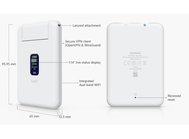 Ubiquiti UniFi Travel Router 2xRJ45 USB-C 