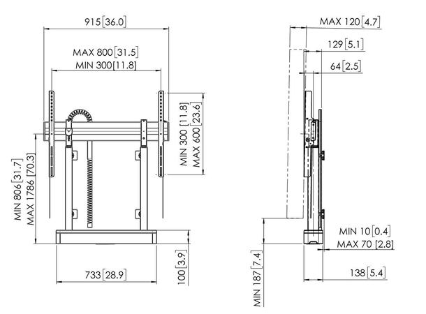Vogels RISE 2005 MOTORIZED DISPLAY LIFT FLOOR/WALL 50 B EU 