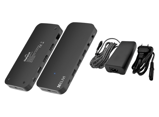 Elivi ORION Docking 2x DP - 65W bundle DisplayLink® |  Black | DisplayPort 