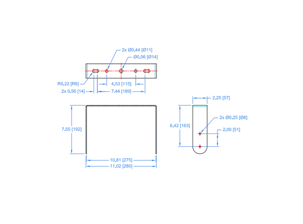 Fulcrum Acoustic UB-RX6 Black Mounting bracket RX6 Black 