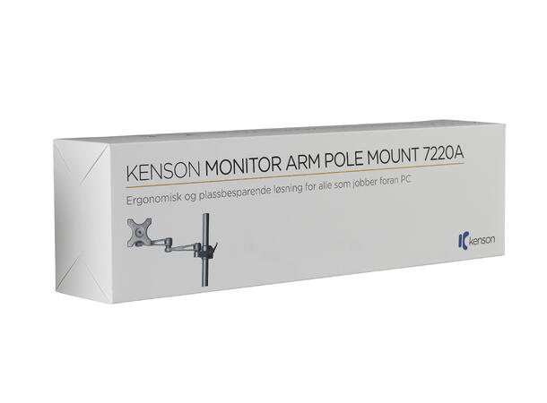 KENSON Monitor Arm Pole 7220A Single | Silver | Clamping Bracket 