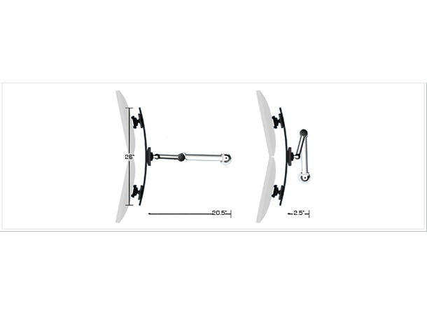 Kenson Spacearm Multi Monitor 2 on 1 | Rail | 2x27" 