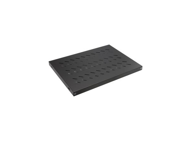 Lande 19" Fixed Shelf D370 Black 4 point fixing | 370mm | 50kg 
