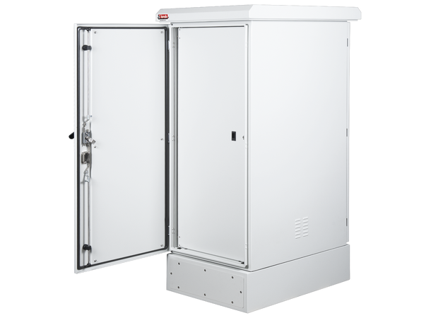 Lande Outdoor rack IP65 26U W600xD800 Plinth h:200mm, RAL7035, double isolat. 