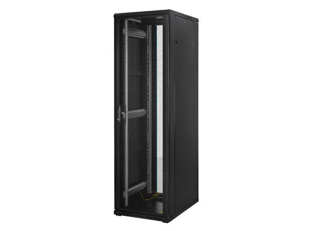 LinkIT Network Rack Cabinet 42U Black W600xD800xH1983, Glass - Perforated 