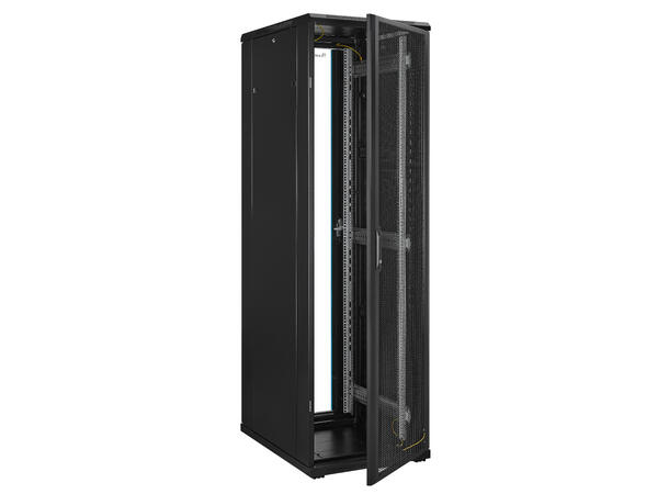 LinkIT Network Rack Cabinet 42U Black W600xD800xH1983, Glass - Perforated 