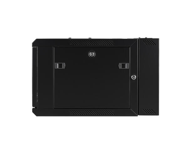LinkIT Wall Cabinet Hinged 19' 6U Black W600xD600xH368 | Glass - Hinged frame 