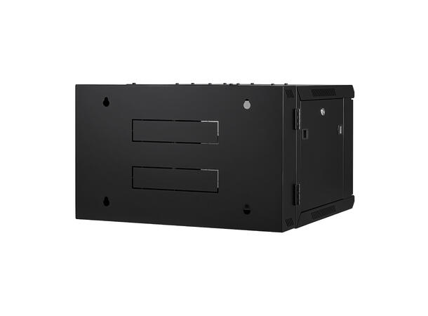 LinkIT Wall Cabinet Hinged 19' 6U Black W600xD600xH368 | Glass - Hinged frame 