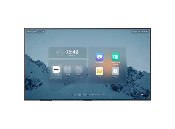 Yealink MeetingDisplay MD65 65" 18/7, 500 nits, Haze 25% | Android 13 