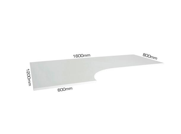 KENSON L-Form Table Top White | 200x120/60 cm 