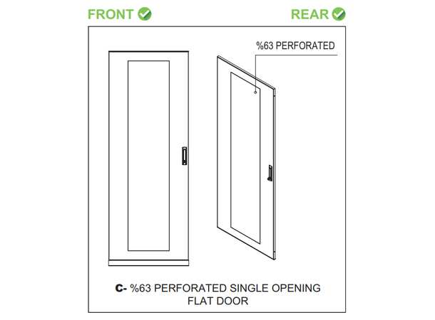 Lande Door Dynamic 42U W600 Spare part | 63% perf. flat front door 