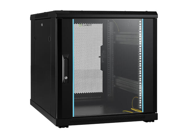 LinkIT Network Rack Cabinet 12U Black W600xD800xH649 | Glass - Perforated 